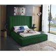 Meridian Furniture Kiki Solid Wood and Velvet King Bed in Green