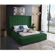 Meridian Furniture Kiki Solid Wood and Velvet Queen Bed in Green