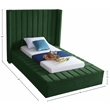 Meridian Furniture Kiki Solid Wood and Velvet Twin Bed in Green