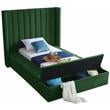 Meridian Furniture Kiki Solid Wood and Velvet Twin Bed in Green