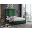 Meridian Furniture Via Rich Velvet King Bed in Green