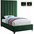 Meridian Furniture Via Rich Velvet Twin Bed in Green