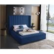 Meridian Furniture Kiki Solid Wood and Velvet King Bed in Navy