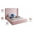 Meridian Furniture Kiki Solid Wood and Velvet Full Bed in Pink