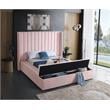 Meridian Furniture Kiki Solid Wood and Velvet Full Bed in Pink