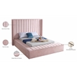 Meridian Furniture Kiki Solid Wood and Velvet King Bed in Pink