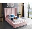 Meridian Furniture Kiki Solid Wood and Velvet Twin Bed in Pink