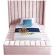 Meridian Furniture Kiki Solid Wood and Velvet Twin Bed in Pink