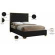 Meridian Furniture Lana Solid Wood and Velvet Full Bed in Black