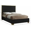 Meridian Furniture Lana Solid Wood and Velvet Full Bed in Black