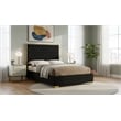 Meridian Furniture Lana Solid Wood and Velvet Full Bed in Black