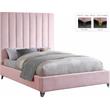 Meridian Furniture Via Rich Velvet King Bed in Pink