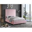 Meridian Furniture Via Rich Velvet King Bed in Pink