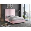 Meridian Furniture Via Rich Velvet King Bed in Pink