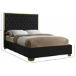 Meridian Furniture Lana Solid Wood and Velvet King Bed in Black