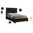 Meridian Furniture Lana Solid Wood and Velvet Queen Bed in Black