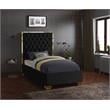 Meridian Furniture Lana Solid Wood and Velvet Twin Bed in Black