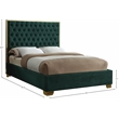 Meridian Furniture Lana Solid Wood and Velvet Full Bed in Green