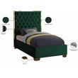 Meridian Furniture Lana Solid Wood and Velvet Twin Bed in Green