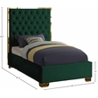 Meridian Furniture Lana Solid Wood and Velvet Twin Bed in Green