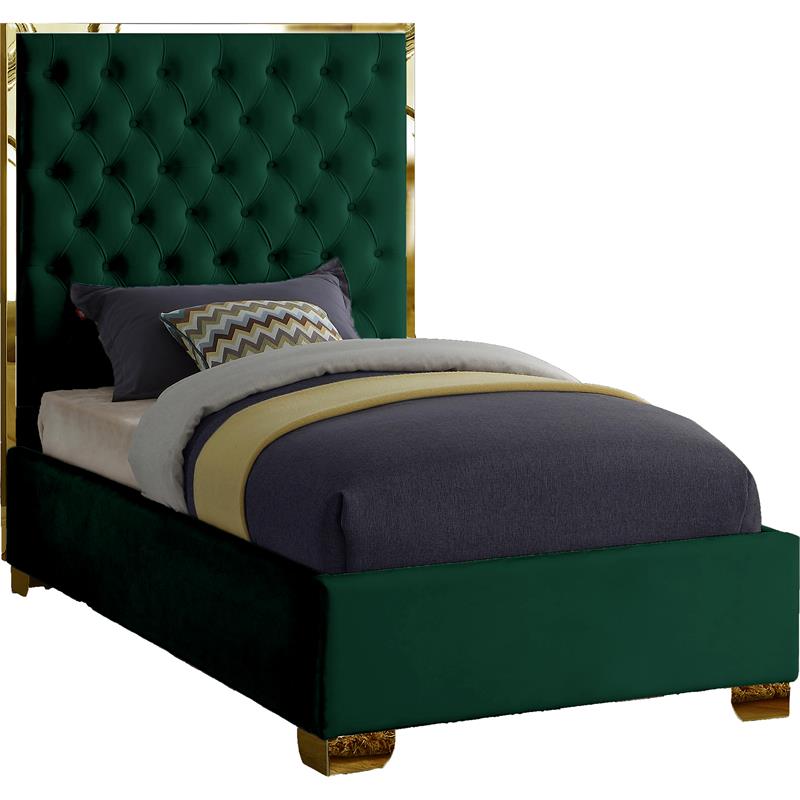 Meridian Furniture Lana Velvet Twin Bed Meridian Furniture Lana Velvet Twin Bed