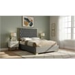 Meridian Furniture Lana Solid Wood and Velvet Full Bed in Gray
