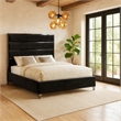 Meridian Furniture Zuma Solid Wood and Rich Velvet Full Bed in Black