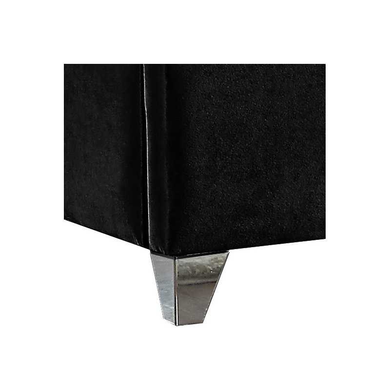 Meridian Furniture Zuma Solid Wood and Rich Velvet Full Bed in Black