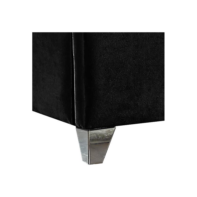 Meridian Furniture Zuma Solid Wood and Rich Velvet Full Bed in Black