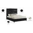 Meridian Furniture Zuma Solid Wood and Rich Velvet Full Bed in Black