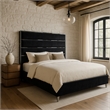 Meridian Furniture Zuma Solid Wood and Rich Velvet King Bed in Black