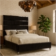 Meridian Furniture Zuma Solid Wood and Rich Velvet Queen Bed in Black