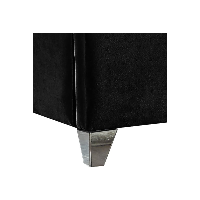 Meridian Furniture Zuma Solid Wood and Rich Velvet Queen Bed in Black