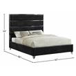Meridian Furniture Zuma Solid Wood and Rich Velvet Queen Bed in Black