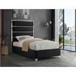 Meridian Furniture Zuma Solid Wood and Rich Velvet Twin Bed in Black