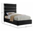 Meridian Furniture Zuma Solid Wood and Rich Velvet Twin Bed in Black