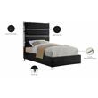 Meridian Furniture Zuma Solid Wood and Rich Velvet Twin Bed in Black