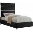 Meridian Furniture Zuma Solid Wood and Rich Velvet Twin Bed in Black