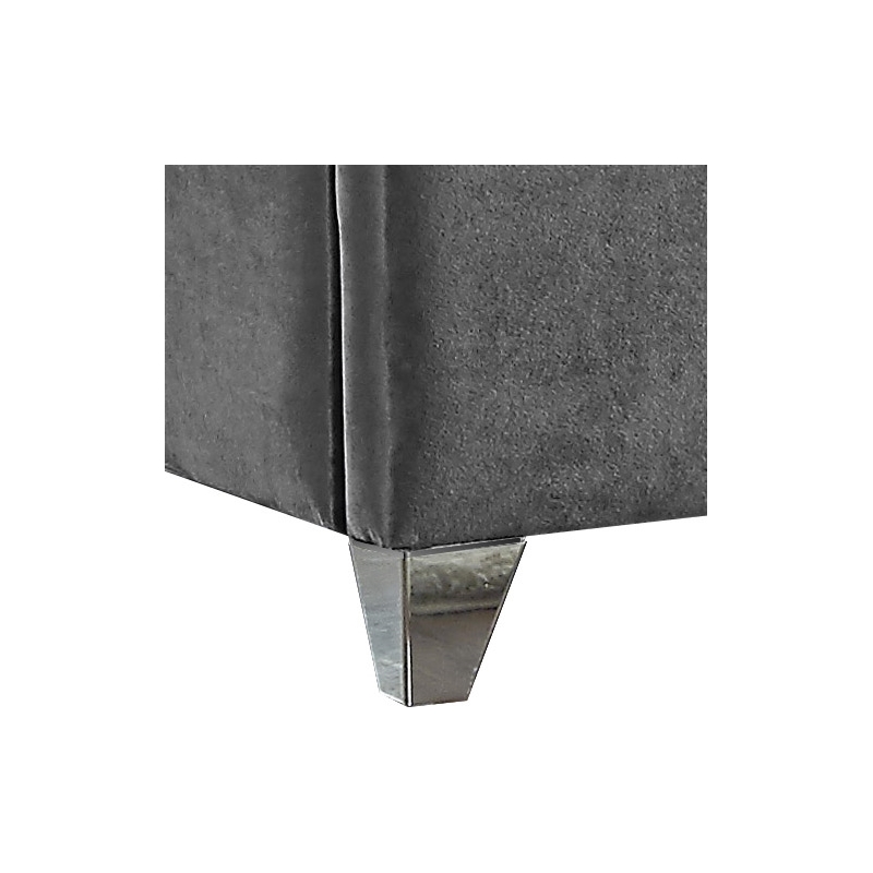 Meridian Furniture Zuma Solid Wood and Rich Velvet King Bed in Gray