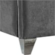 Meridian Furniture Zuma Solid Wood and Rich Velvet King Bed in Gray