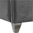 Meridian Furniture Zuma Solid Wood and Rich Velvet King Bed in Gray