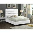 Meridian Furniture Zuma Solid Wood and Rich Velvet Full Bed in White