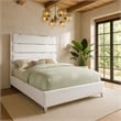 Meridian Furniture Zuma Solid Wood and Rich Velvet Full Bed in White
