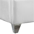 Meridian Furniture Zuma Solid Wood and Rich Velvet Full Bed in White