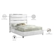 Meridian Furniture Zuma Solid Wood and Rich Velvet Full Bed in White