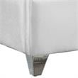 Meridian Furniture Zuma Solid Wood and Rich Velvet Full Bed in White