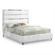 Meridian Furniture Zuma Solid Wood and Rich Velvet Full Bed in White