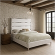 Meridian Furniture Zuma Solid Wood and Rich Velvet King Bed in White