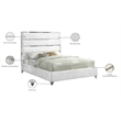 Meridian Furniture Zuma Solid Wood and Rich Velvet King Bed in White