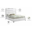 Meridian Furniture Zuma Solid Wood and Rich Velvet King Bed in White